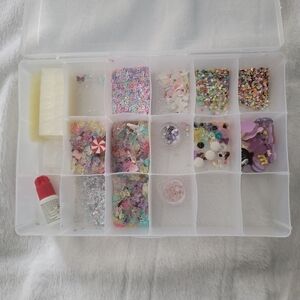 nail glitter and charms
